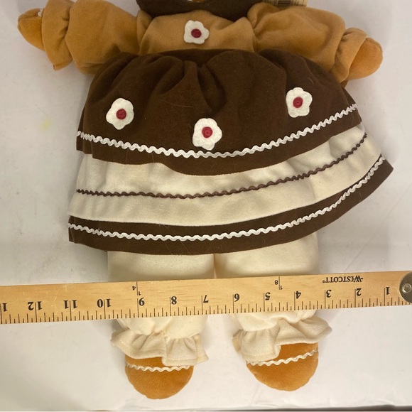 Pacifix Gingerbread Girl Plush NWT Christmas Decorative Plaid Bow Gift Tag - Picture 3 of 10